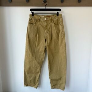 Pilcro by Anthropologie Baggy Relaxed Pants Moss Yellow Green Size 28 - Mid Rise